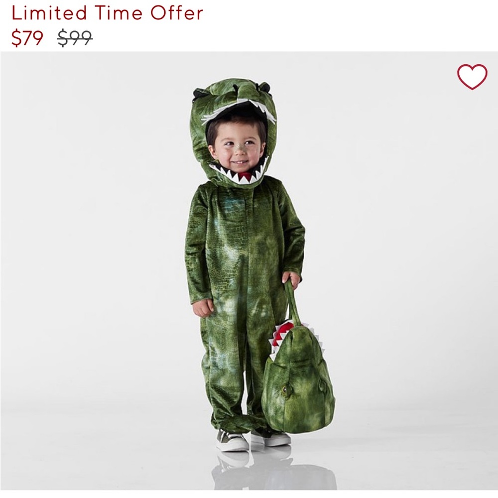 Pottery barn toddler Dino costume *bag not included*